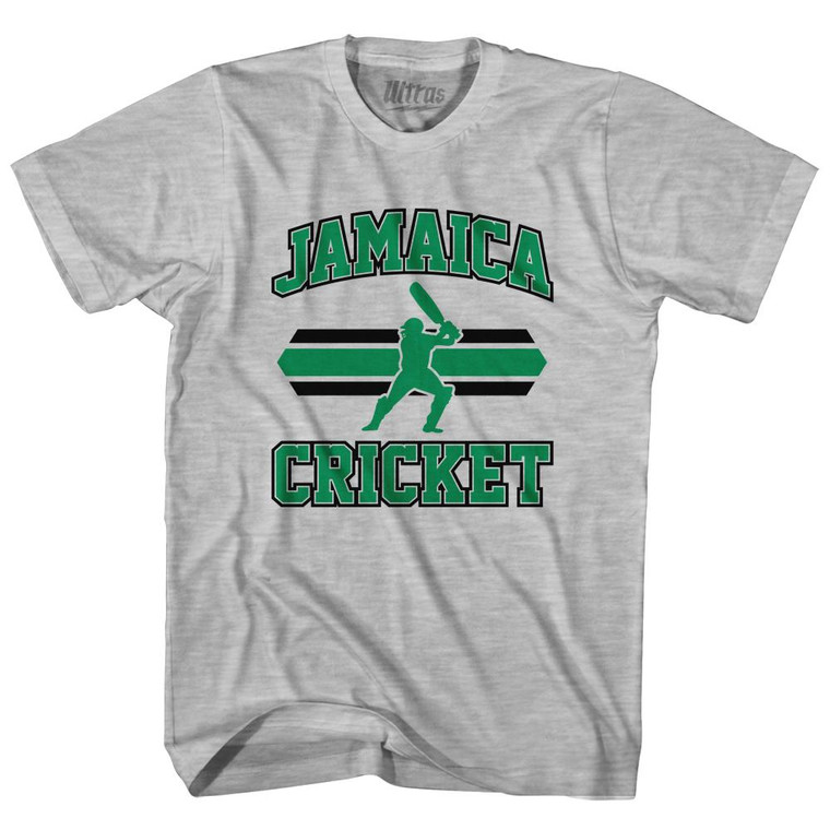 Jamaica 90's Cricket Team Cotton Adult T-Shirt - Grey Heather