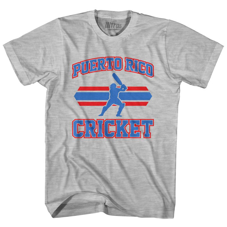 Puerto Rico 90's Cricket Team Cotton Adult T-Shirt - Grey Heather