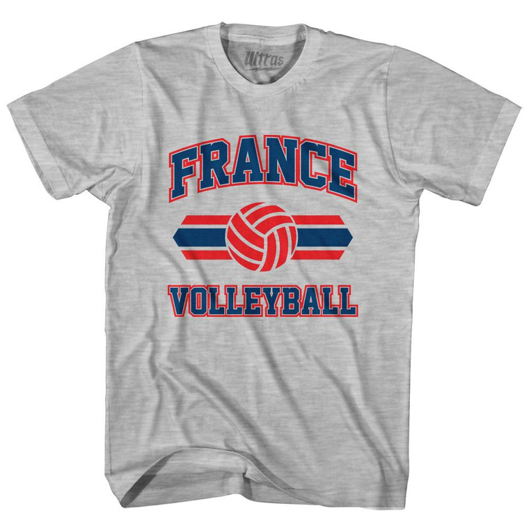 France 90's Volleyball Team Cotton Adult T-Shirt - Grey Heather