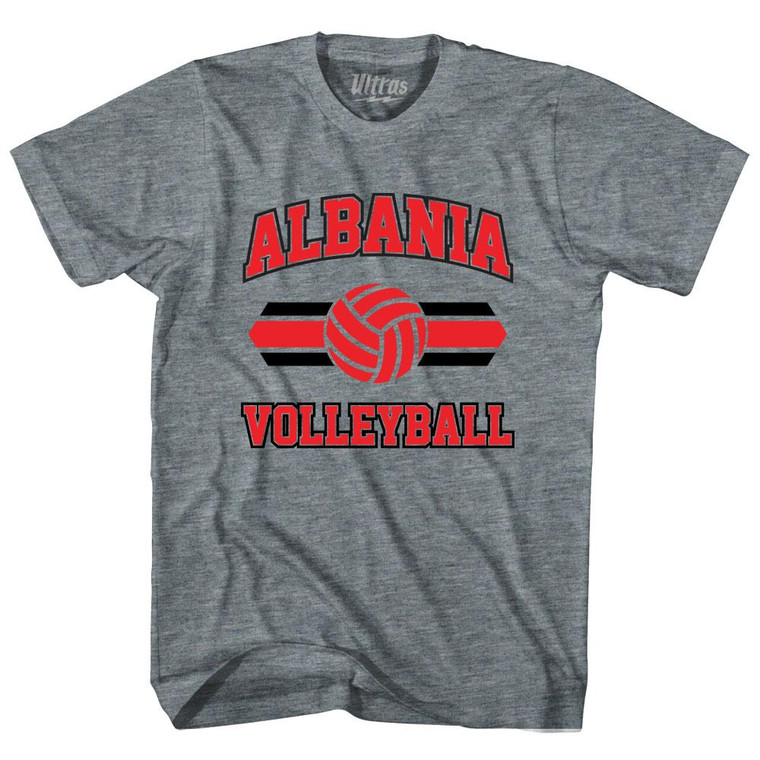 Albania 90's Volleyball Team Tri-Blend Adult T-shirt - Athletic Grey