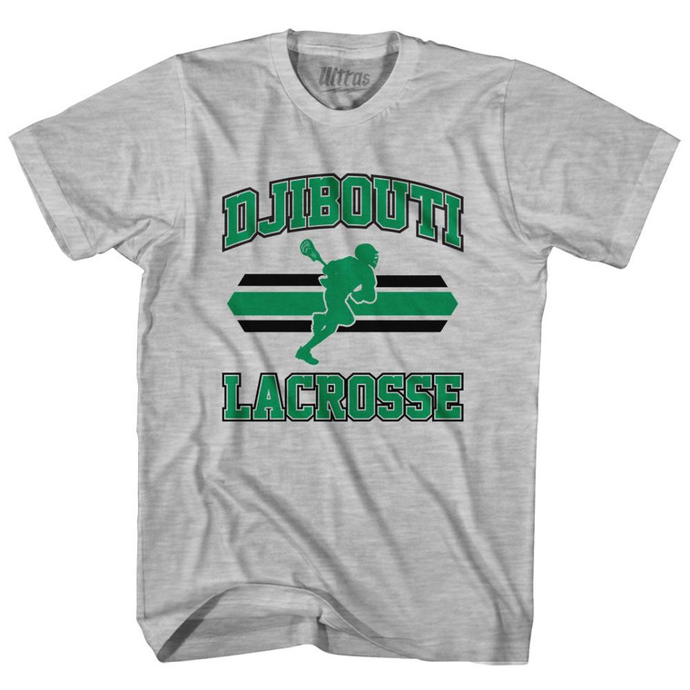 Djibouti 90's Lacrosse Team Cotton Adult T-Shirt - Grey Heather