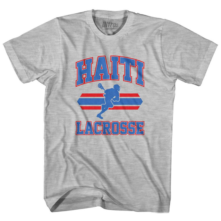 Haiti 90's Lacrosse Team Cotton Adult T-Shirt - Grey Heather