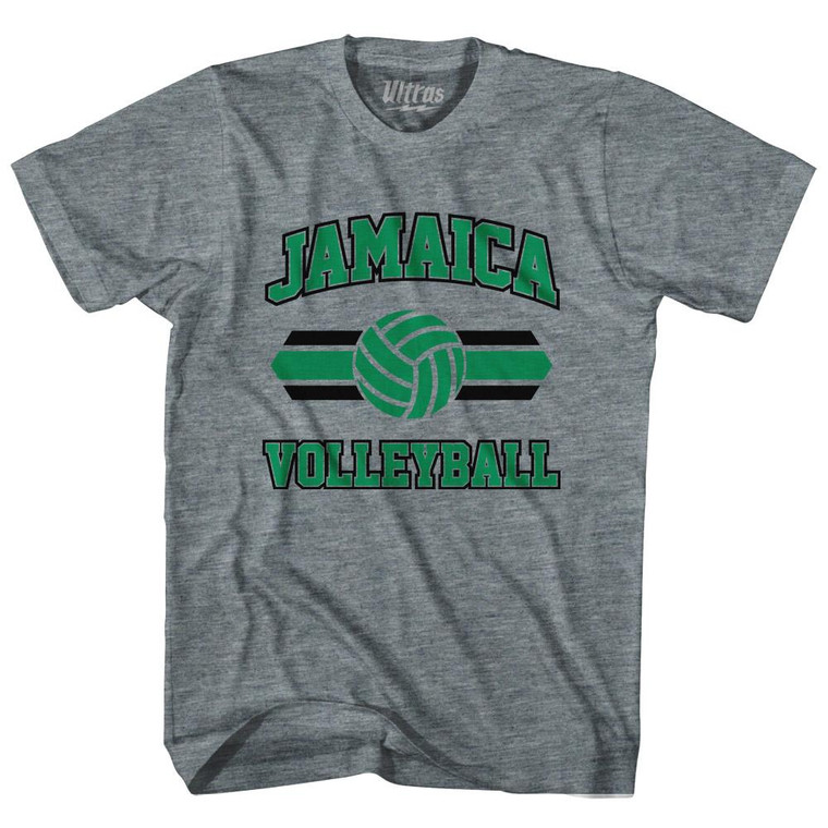 Jamaica 90's Volleyball Team Tri-Blend Adult T-shirt - Athletic Grey