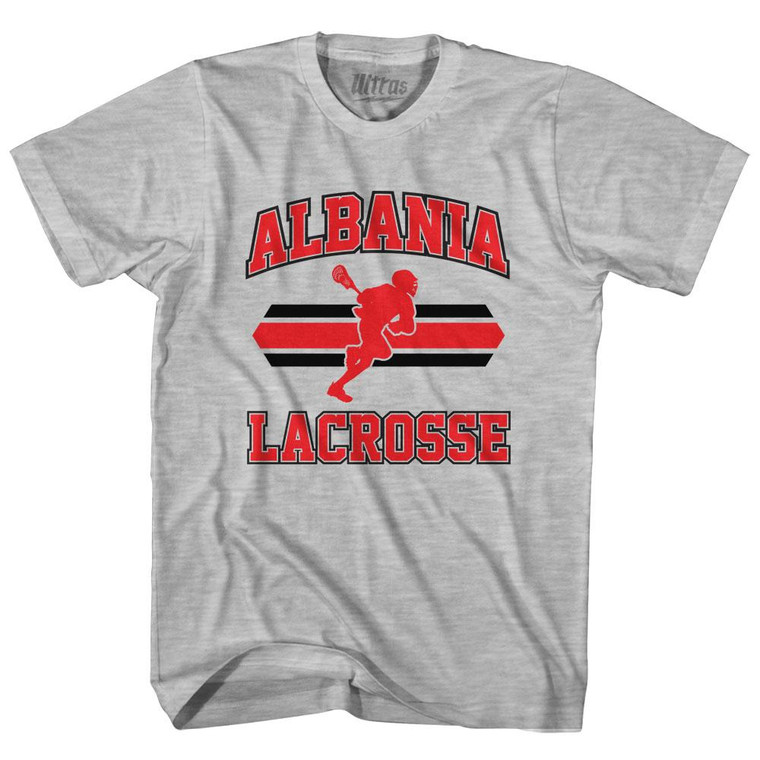 Albania 90's Lacrosse Team Cotton Adult T-Shirt - Grey Heather
