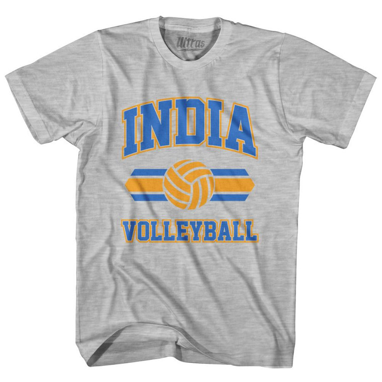 India 90's Volleyball Team Cotton Adult T-Shirt - Grey Heather