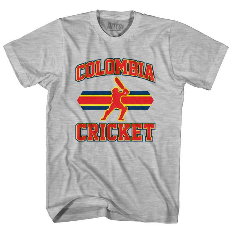 Colombia 90's Cricket Team Cotton Adult T-Shirt - Grey Heather
