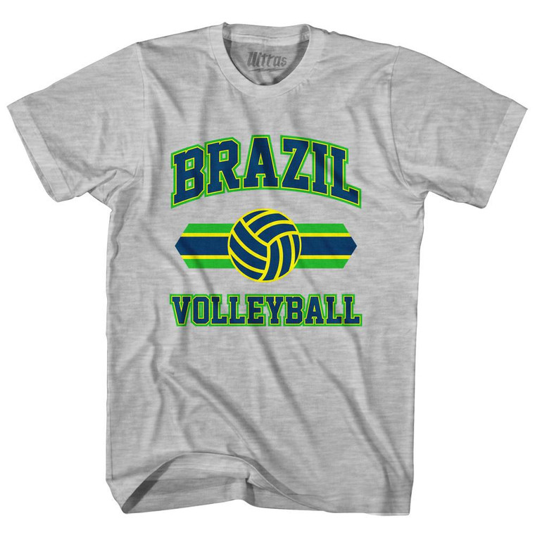 Brazil 90's Volleyball Team Cotton Adult T-Shirt - Grey Heather