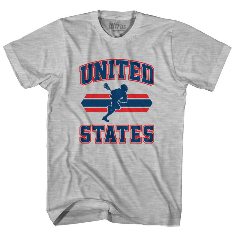 United States 90's Lacrosse Team Cotton Adult T-Shirt - Grey Heather