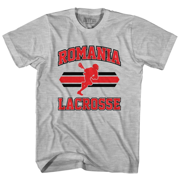 Romania 90's Lacrosse Team Cotton Adult T-Shirt - Grey Heather