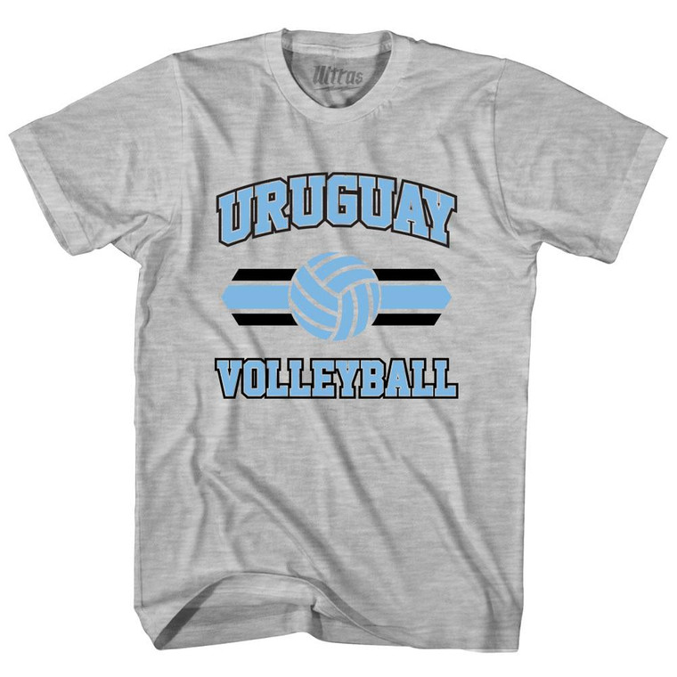 Uruguay 90's Volleyball Team Cotton Adult T-Shirt - Grey Heather