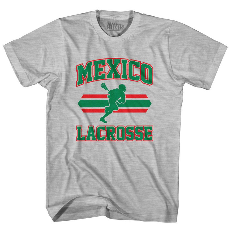 Mexico 90's Lacrosse Team Cotton Adult T-Shirt - Grey Heather