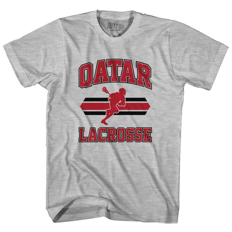 Qatar 90's Lacrosse Team Cotton Adult T-Shirt - Grey Heather