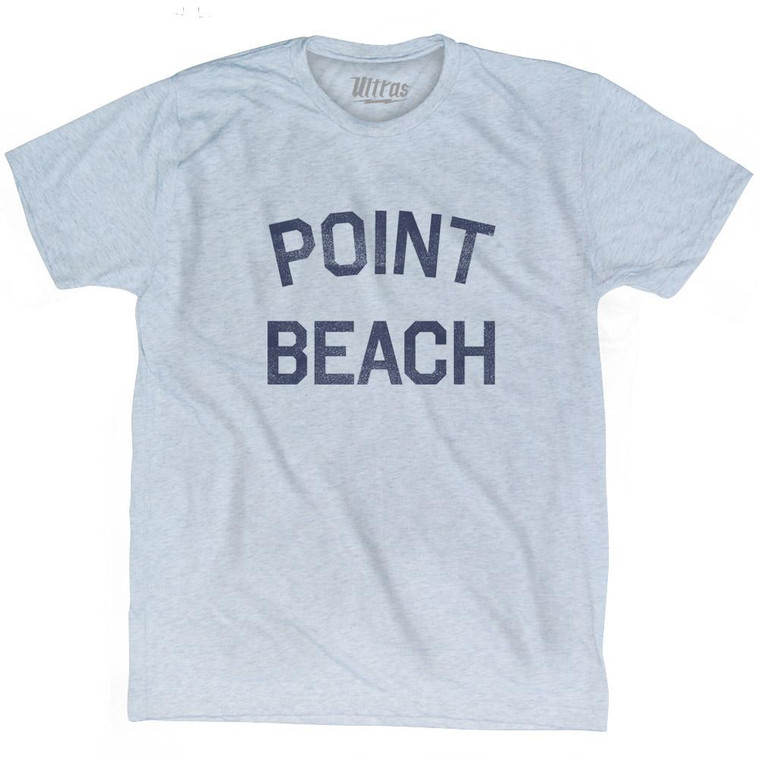 Wisconsin Point Beach Adult Tri-Blend Vintage T-Shirt - Athletic White