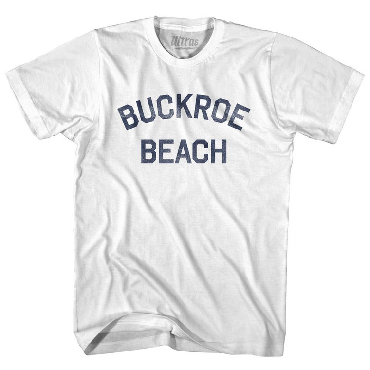 Virginia Buckroe Beach Adult Cotton Long Sleeve Vintage T-shirt - White Virginia Buckroe Beach Adult Cotton Long Sleeve Vintage T-shirt - White