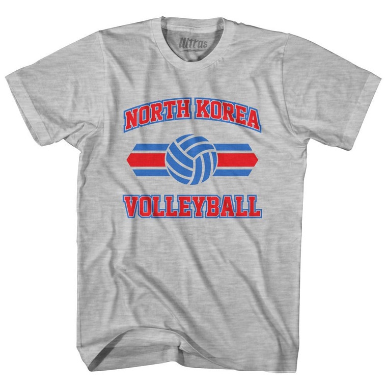 North Korea 90's Volleyball Team Cotton Adult T-Shirt - Grey Heather