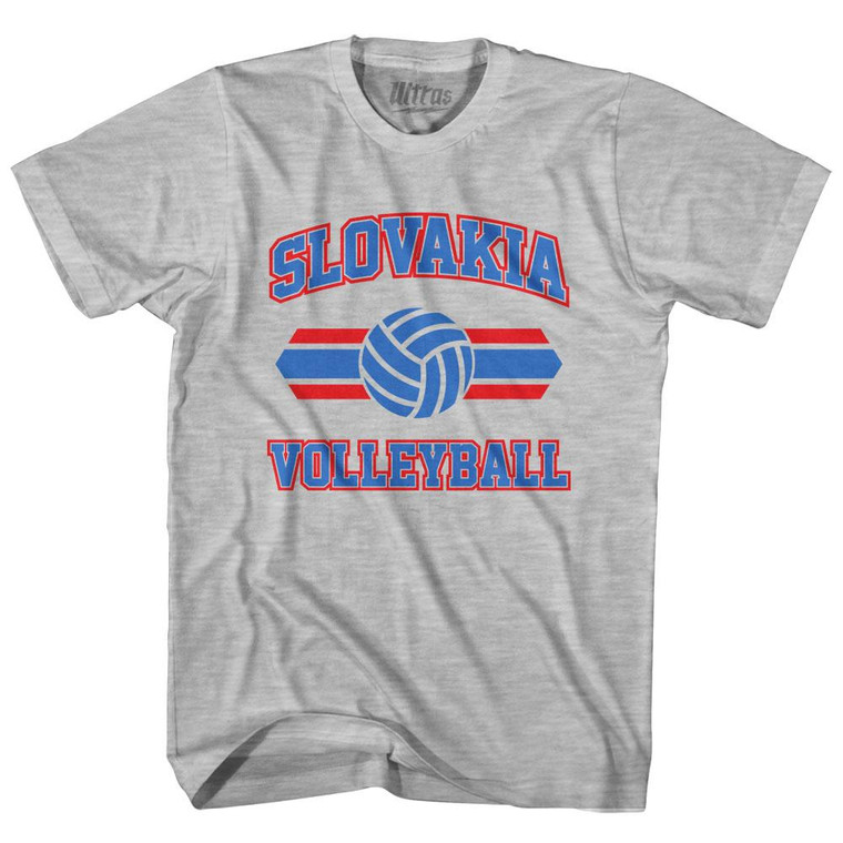 Slovakia 90's Volleyball Team Cotton Adult T-Shirt - Grey Heather