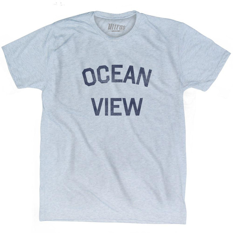 Virginia Ocean View Adult Tri-Blend Vintage T-Shirt - Athletic White