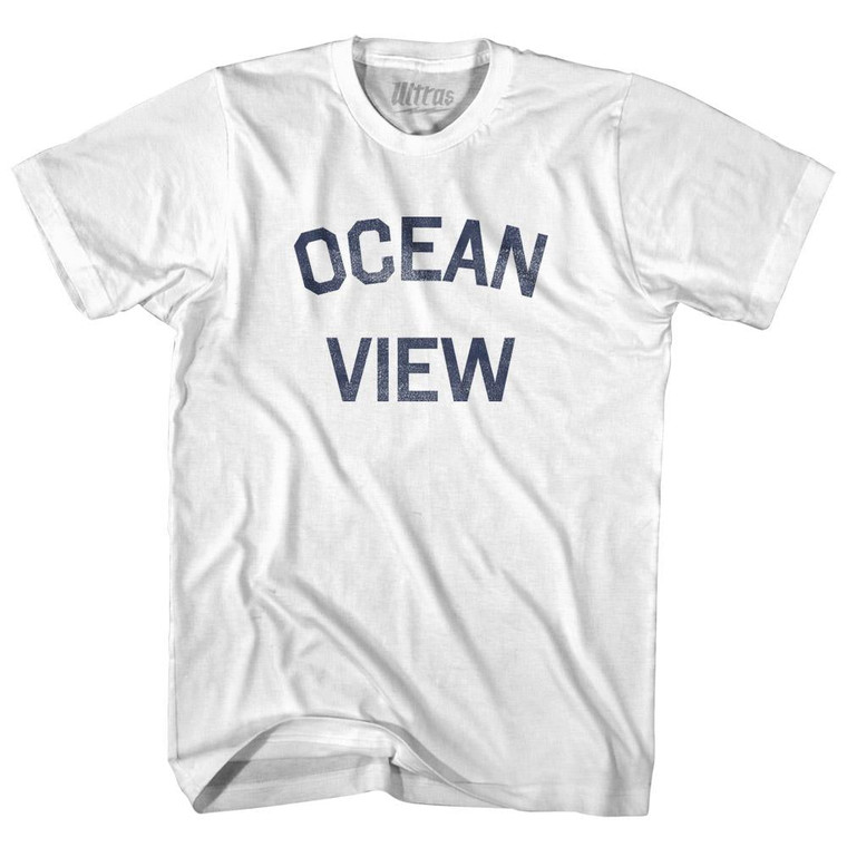 Virginia Ocean View Womens Cotton Junior Cut Vintage T-shirt - White