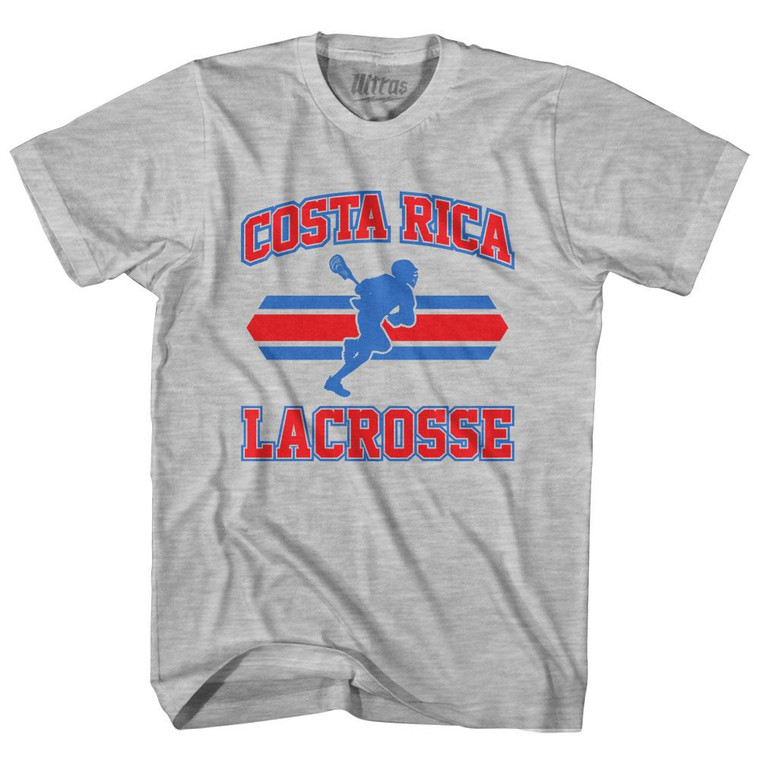 Costa Rica 90's Lacrosse Team Cotton Adult T-Shirt - Grey Heather