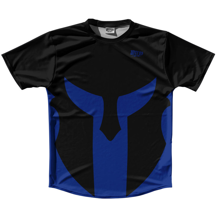 Spartan Running Shirt Track Cross Made In USA - Black And Blue Royal