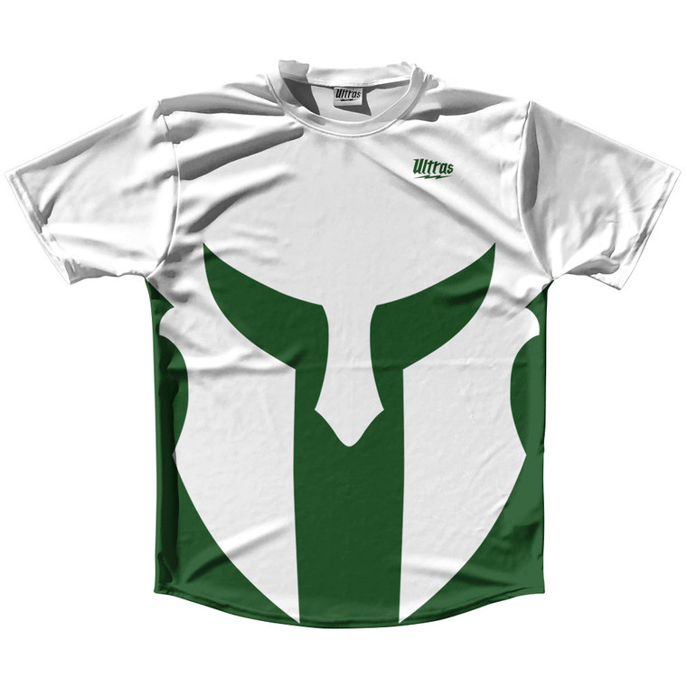 Spartan Running Shirt Track Cross Made In USA - White And Green Hunter