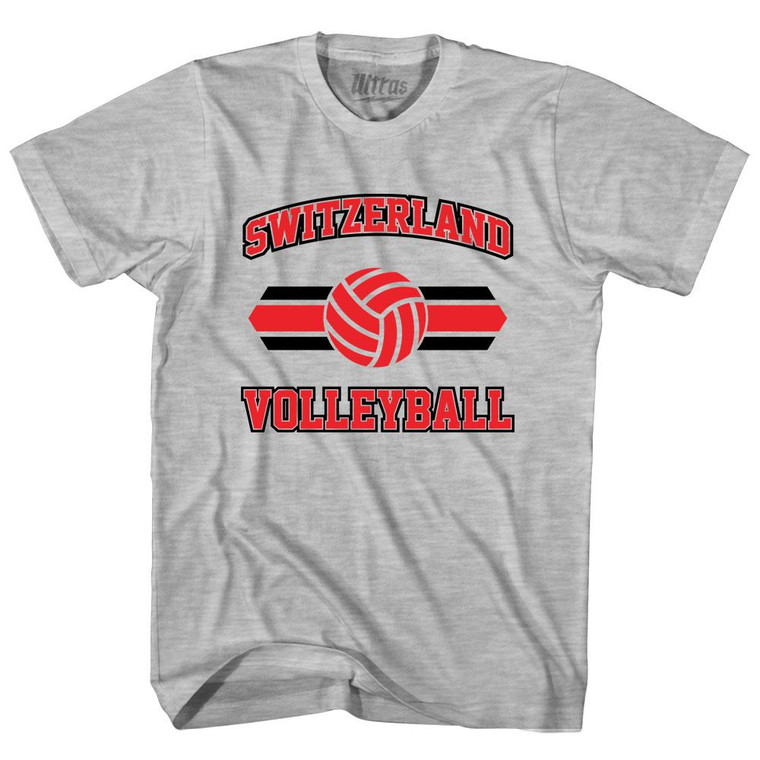 Switzerland 90's Volleyball Team Cotton Adult T-Shirt - Grey Heather