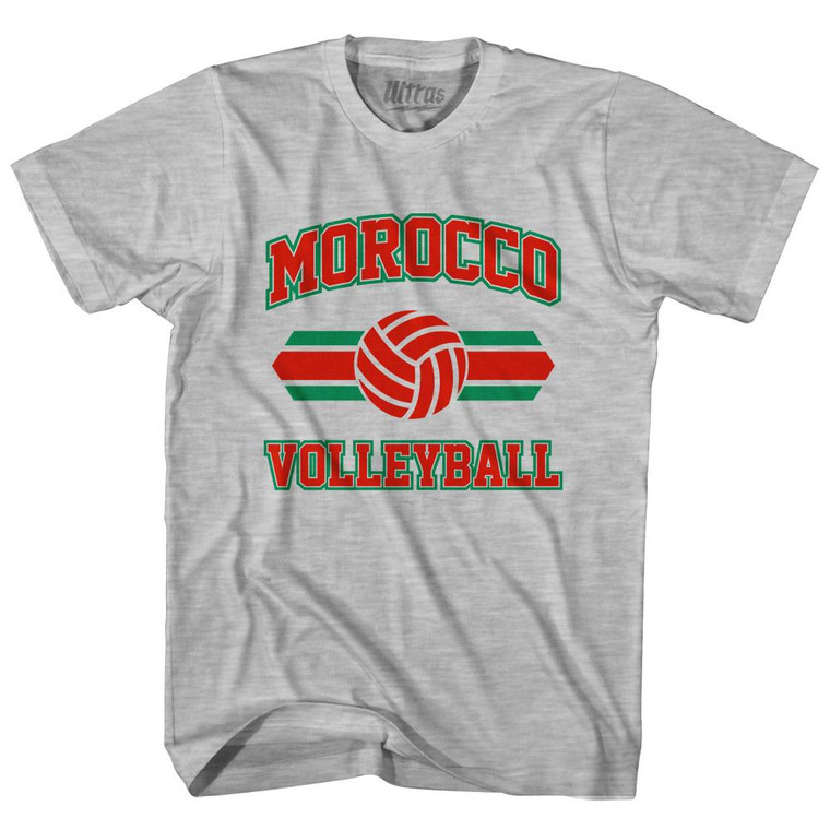 Morocco 90's Volleyball Team Cotton Adult T-Shirt - Grey Heather