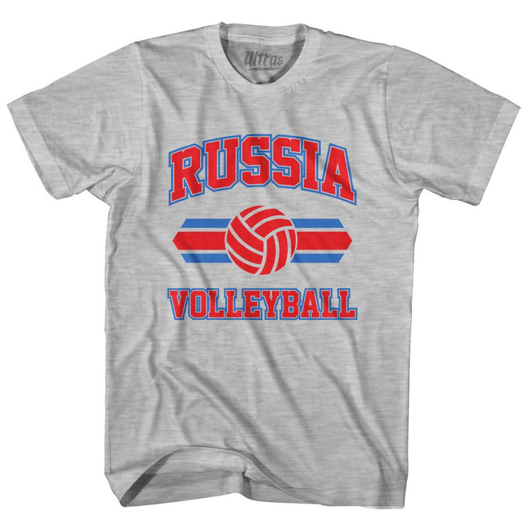 Russia 90's Volleyball Team Cotton Adult T-Shirt - Grey Heather