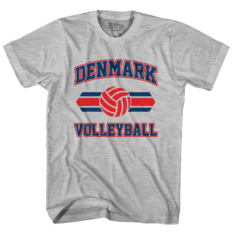 Denmark 90's Volleyball Team Cotton Adult T-Shirt - Grey Heather