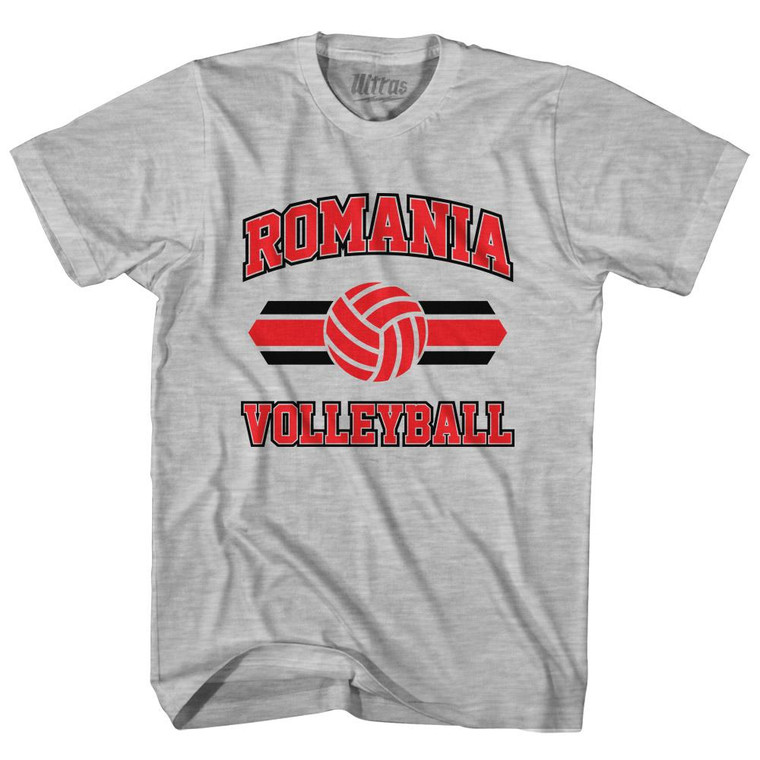 Romania 90's Volleyball Team Cotton Adult T-Shirt - Grey Heather