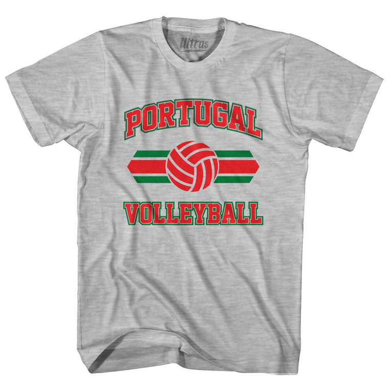 Portugal 90's Volleyball Team Cotton Adult T-Shirt - Grey Heather