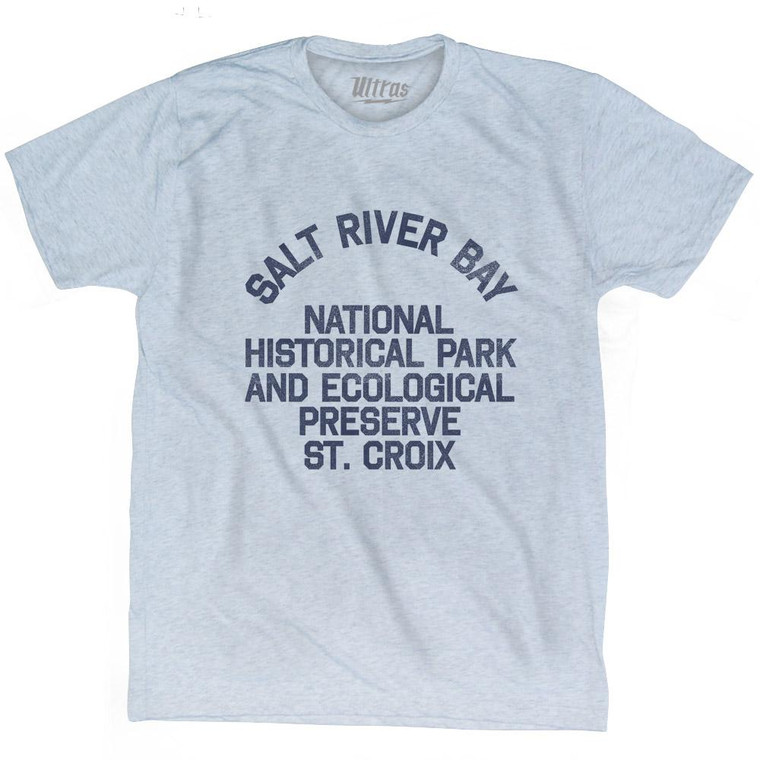 U.S. Virgin Islands Salt River Bay National Historical Park and Ecological Preserve, St. Croix Adult Tri-Blend Vintage T-Shirt - Athletic White