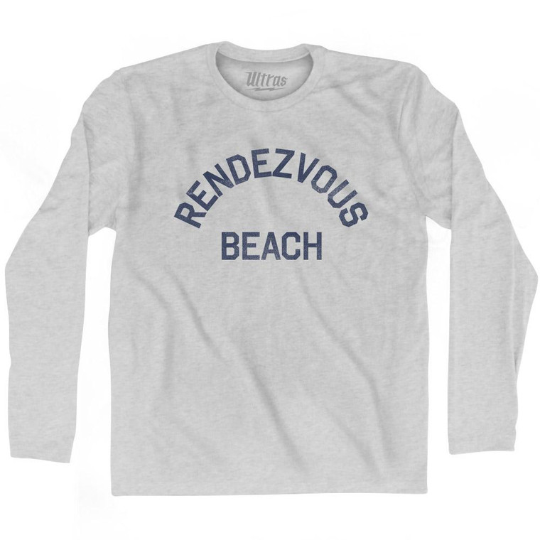 Utah Rendezvous Beach Adult Cotton Long Sleeve Vintage T-Shirt - Grey Heather Utah Rendezvous Beach Adult Cotton Long Sleeve Vintage T-Shirt - Grey Heather