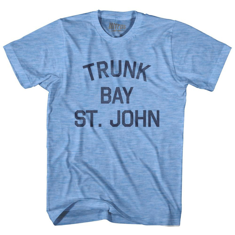 U.S. Virgin Islands Trunk Bay, St. John Adult Tri-Blend Vintage T-Shirt - Athletic Blue