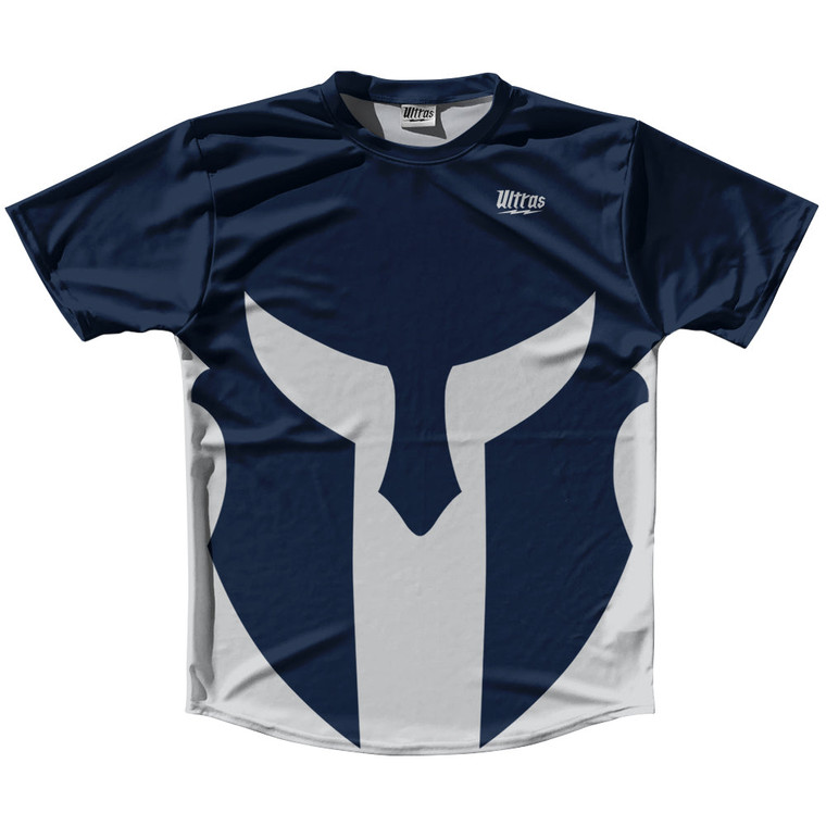 Spartan Running Shirt Track Cross Made In USA - Blue Navy And Grey Medium