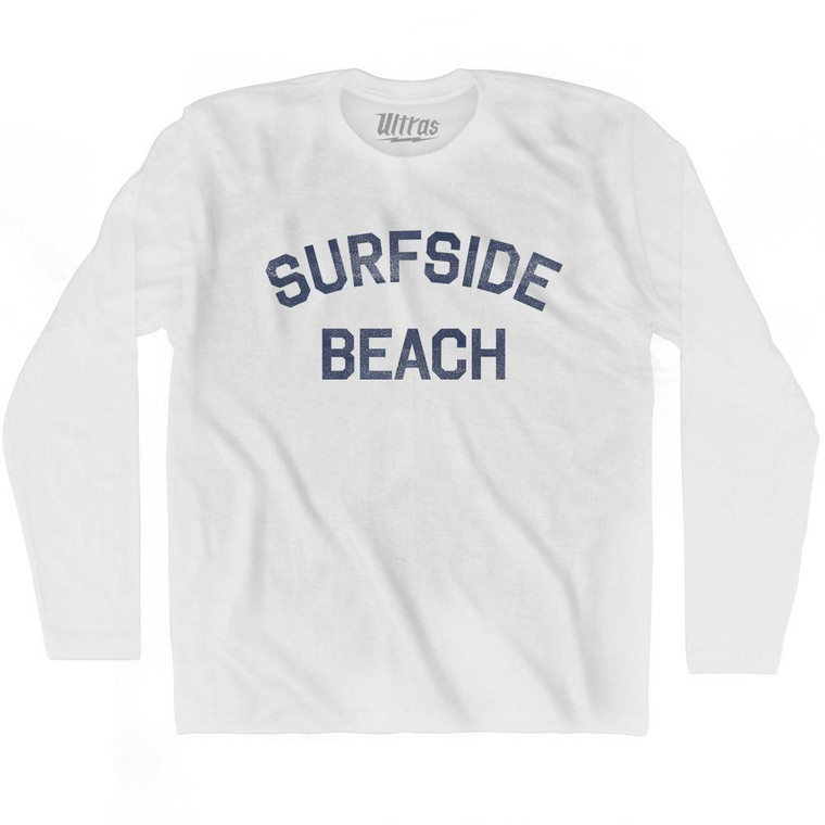 South Carolina Surfside Beach Adult Cotton Long Sleeve Vintage T-shirt - White