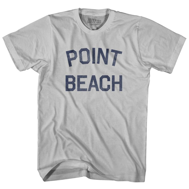 Wisconsin Point Beach Adult Cotton Vintage T-Shirt - Cool Grey