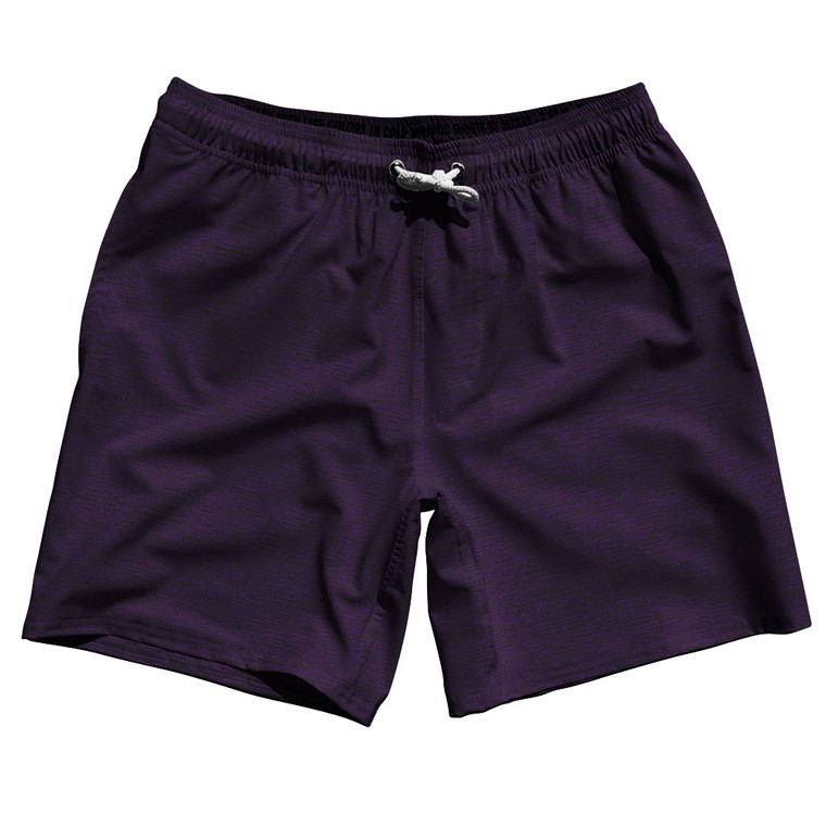 Strata Black & Purple 7" Swim Shorts Made in USA - Purple