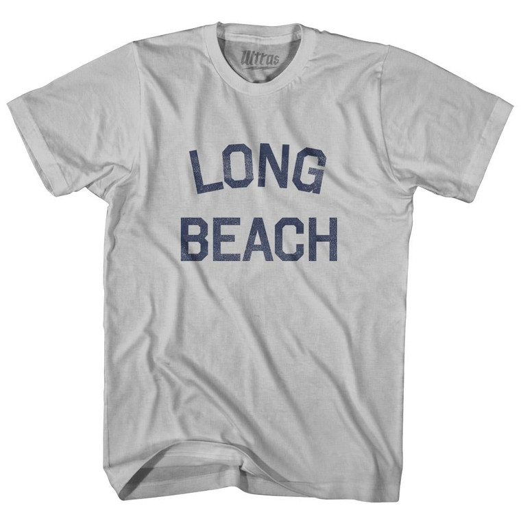 New Jersey Long Beach Adult Cotton Vintage T-Shirt - Cool Grey