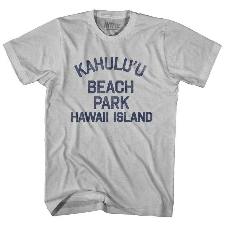 Hawaii Kahulu'u Beach Park Hawaii Island Adult Cotton Vintage T-Shirt - Cool Grey