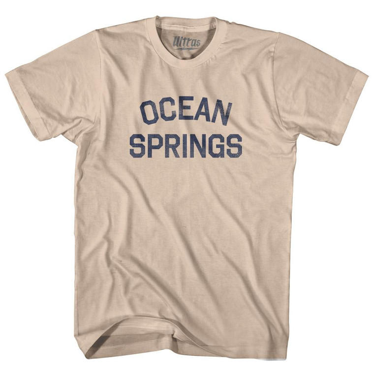 Mississippi Ocean Springs Adult Cotton Vintage T-Shirt - Creme
