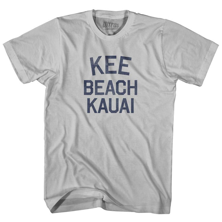 Hawaii Kee Beach Kauai Adult Cotton Vintage T-Shirt - Cool Grey