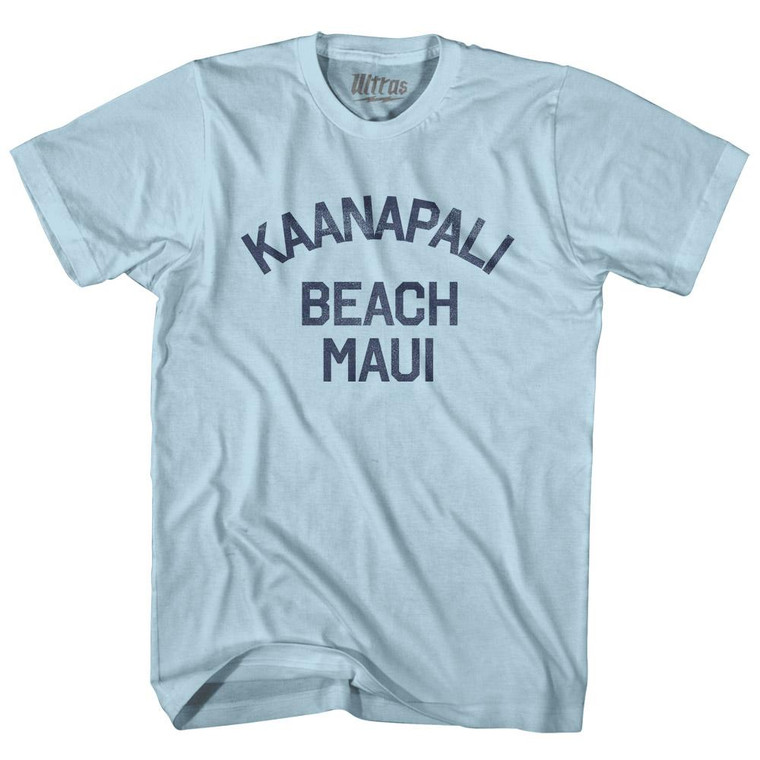 Hawaii Kaanapali Beach Maui Adult Cotton Vintage T-Shirt - Light Blue