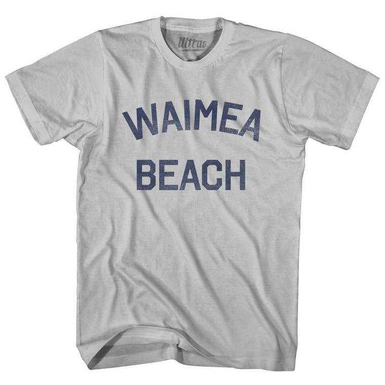 Hawaii Waimea Beach Adult Cotton Vintage T-Shirt - Cool Grey