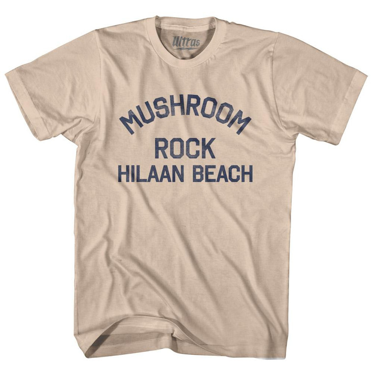 Guam Mushroom Rock Hilaan Beach Adult Cotton Vintage T-Shirt - Creme