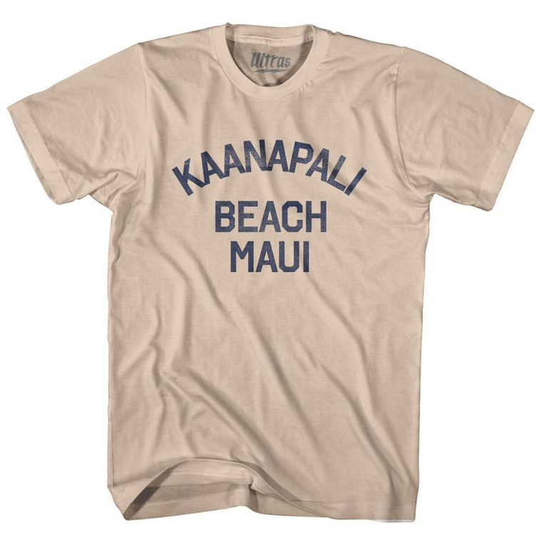 Hawaii Kaanapali Beach Maui Adult Cotton Vintage T-Shirt - Creme