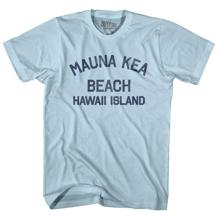 Hawaii Mauna Kea Beach Hawaii Island Adult Cotton Vintage T-Shirt - Light Blue