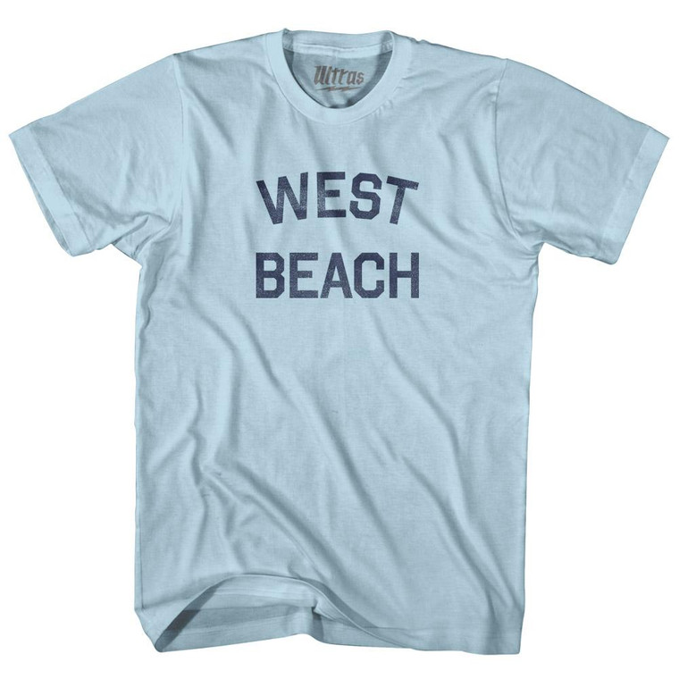 Massachusetts West Beach Adult Cotton Vintage T-Shirt - Light Blue