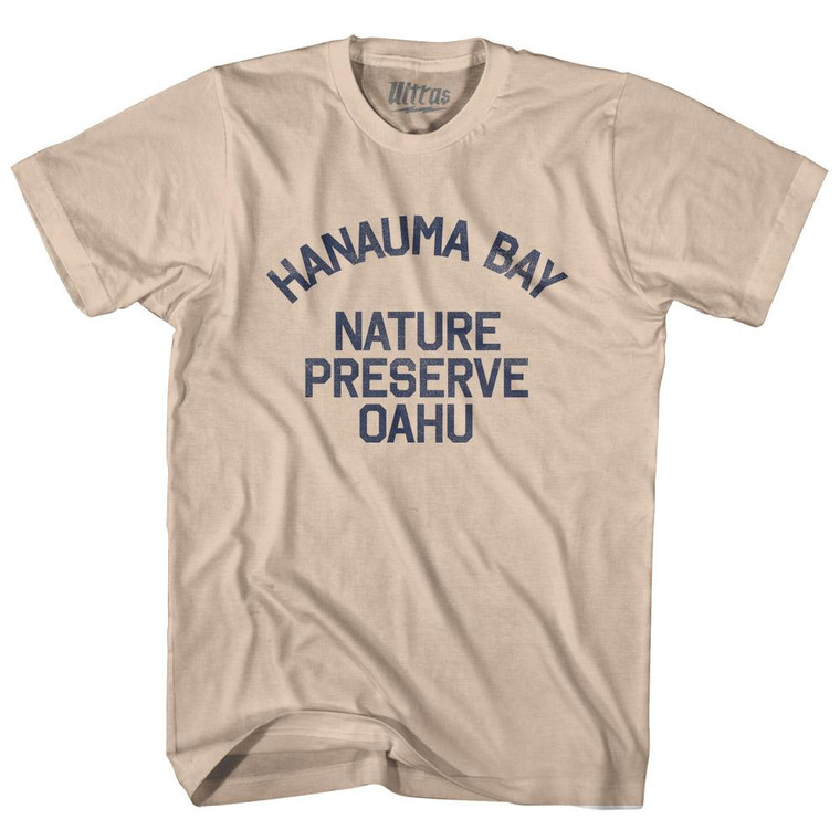 Hawaii Hanauma Bay Preserve Oahu Adult Cotton Vintage T-Shirt - Creme