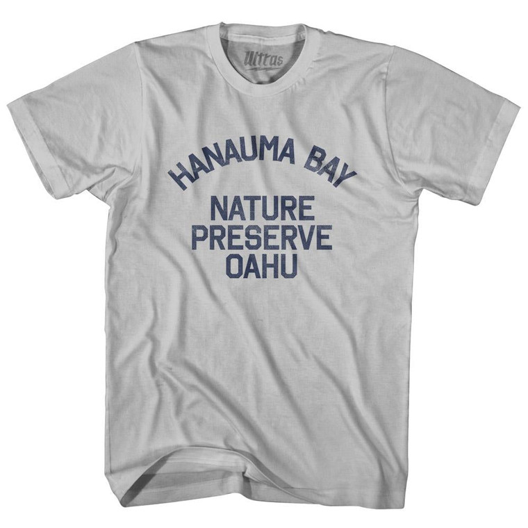 Hawaii Hanauma Bay Preserve Oahu Adult Cotton Vintage T-Shirt - Cool Grey